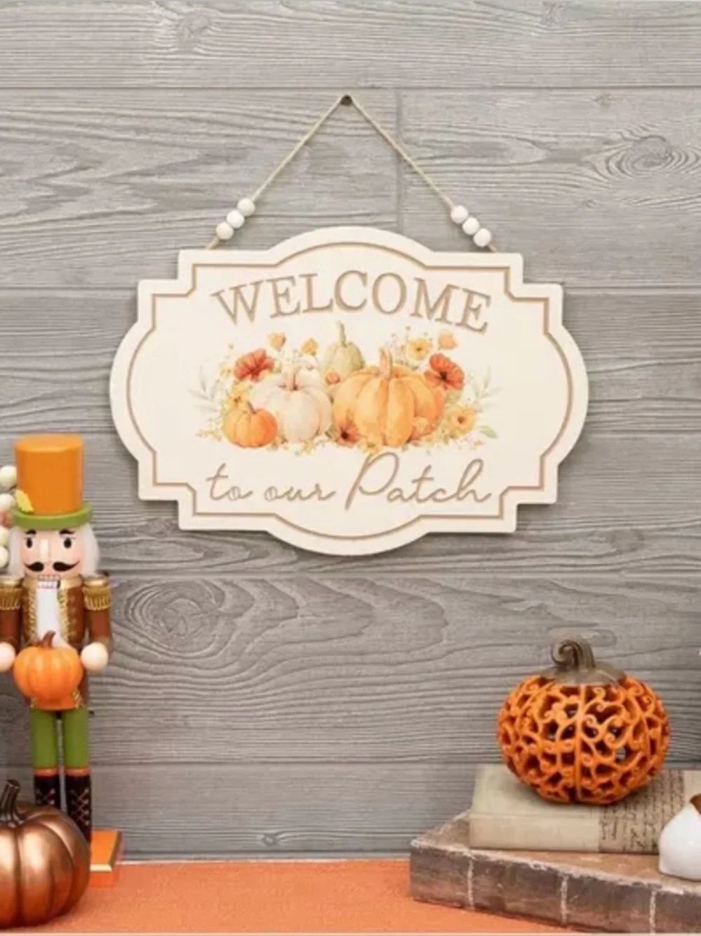 Welcome to Our Patch Hanging Sign - Pumpkin Autumn Decor